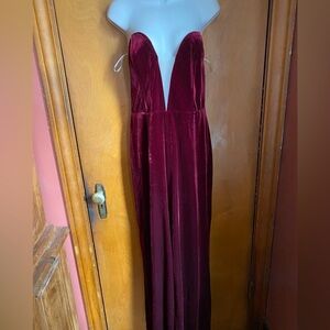 Lulus Velvet Strapless Agenda Jumpsuit